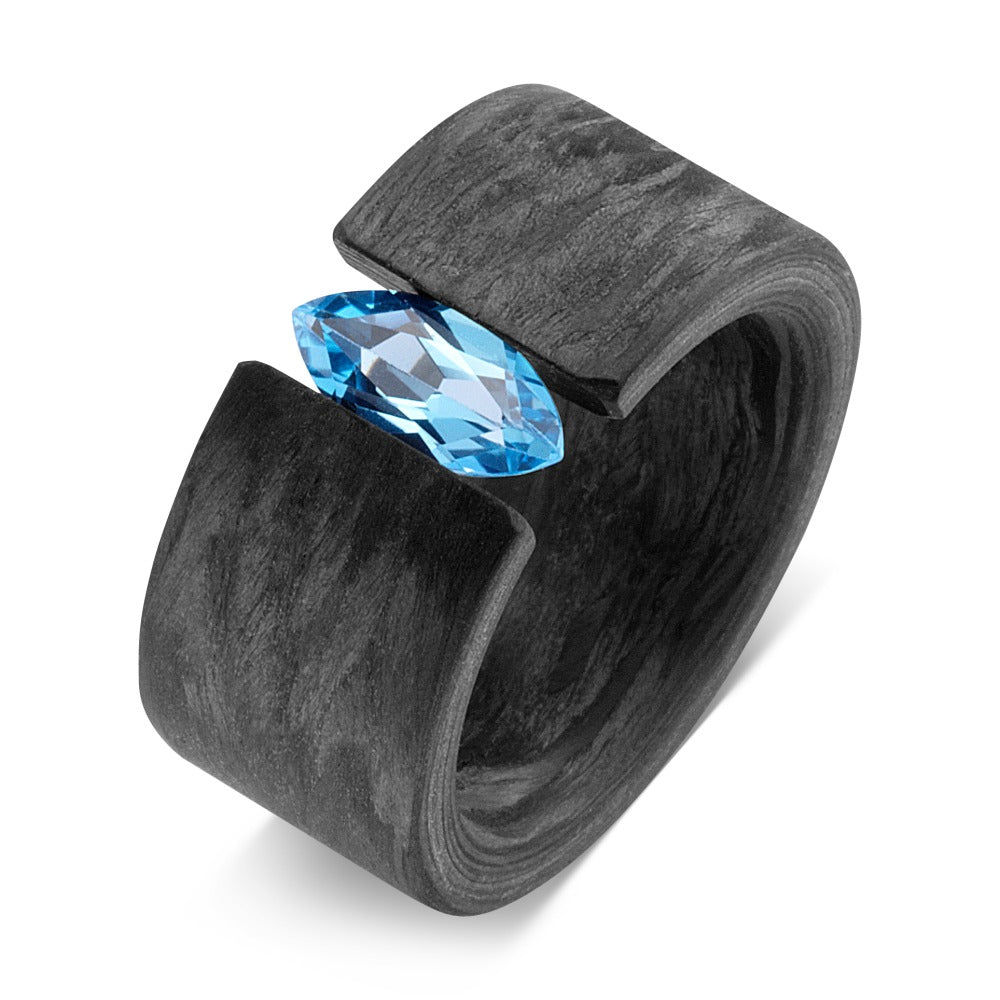 Ringe Kulstof Topas blå