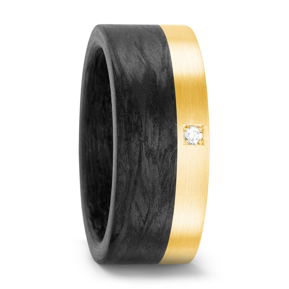 Ringe Kulstof, 750/18K guld