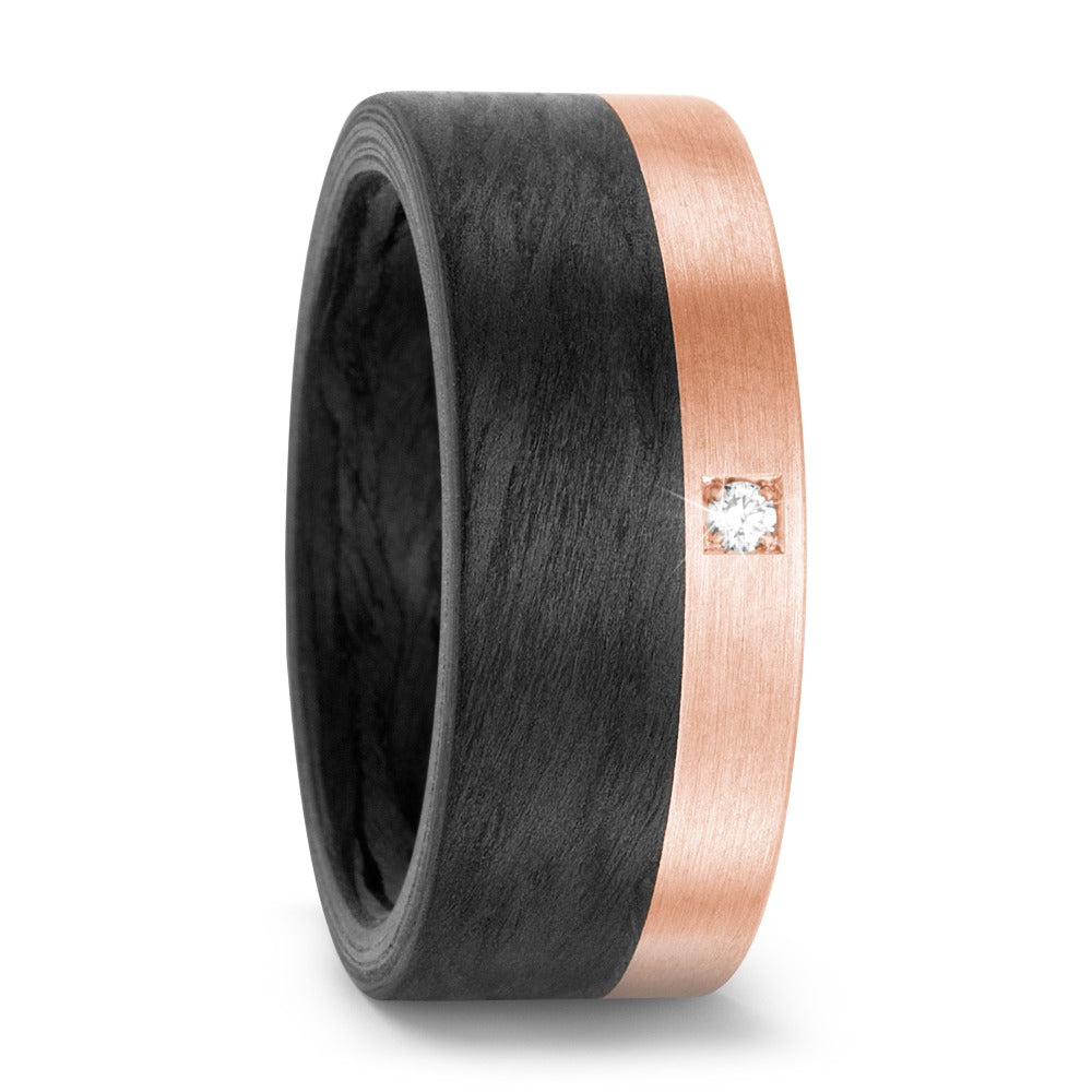 Ringe Kulstof, 750/18K rødguld