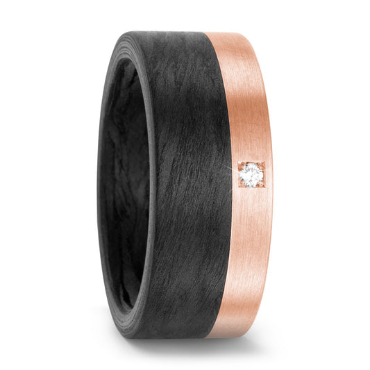 Ringe Kulstof, 750/18K rødguld