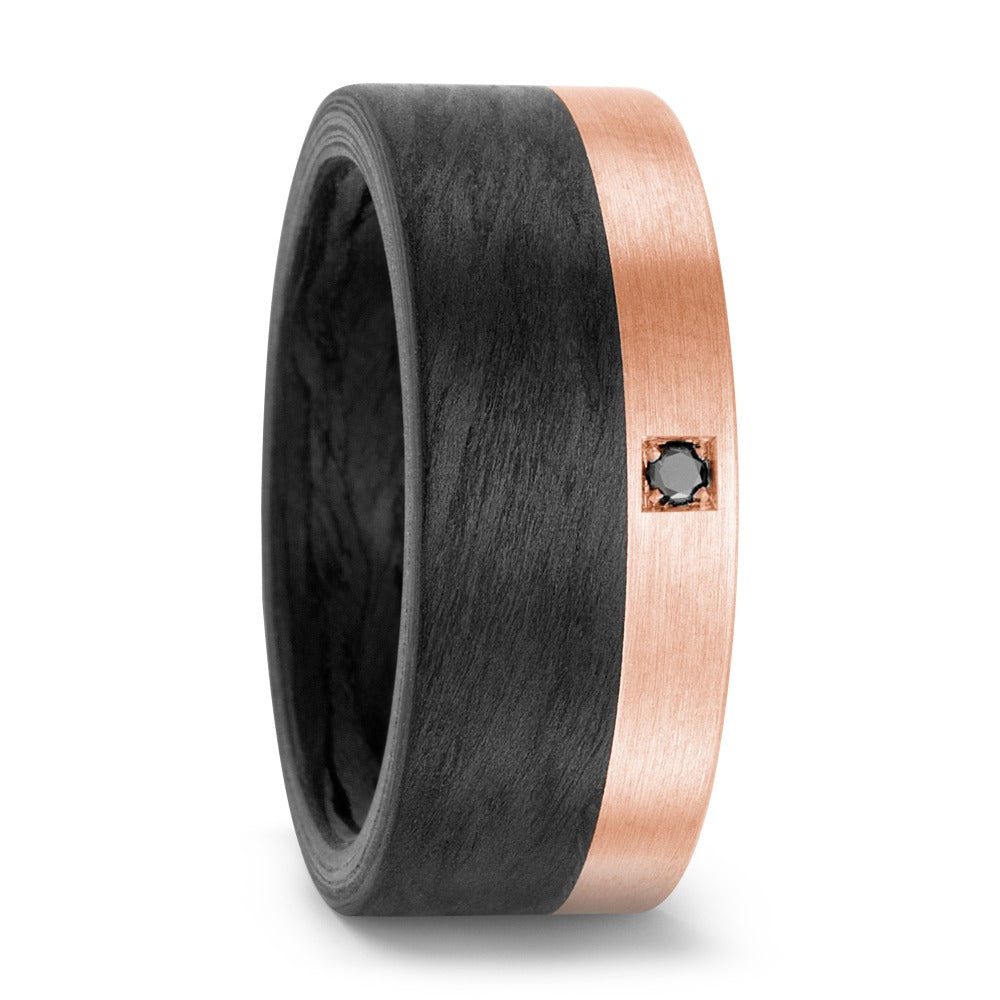 Ringe Kulstof, 750/18K rødguld