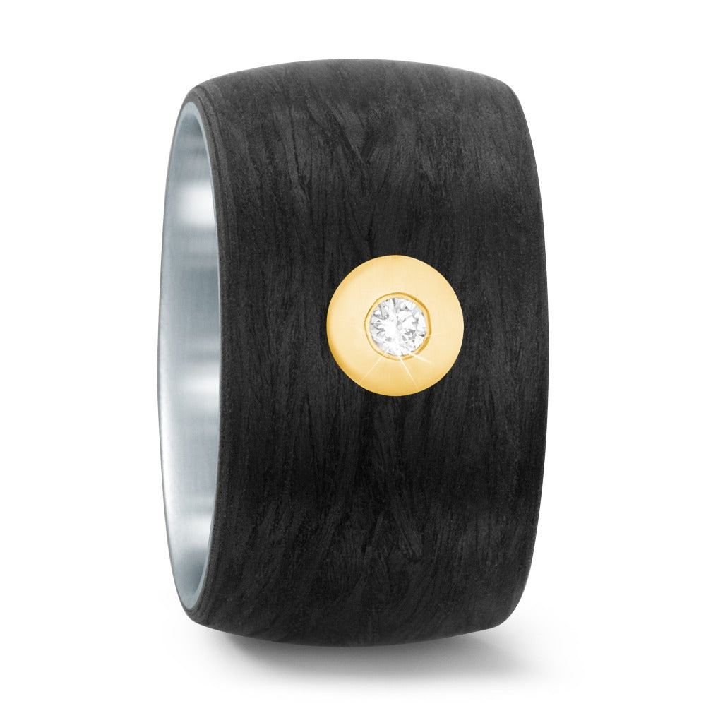 Ringe Rustfrit stål, Kulstof, 750/18K guld