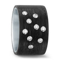 Ringe Rustfrit stål, Kulstof, 750/18K hvidguld