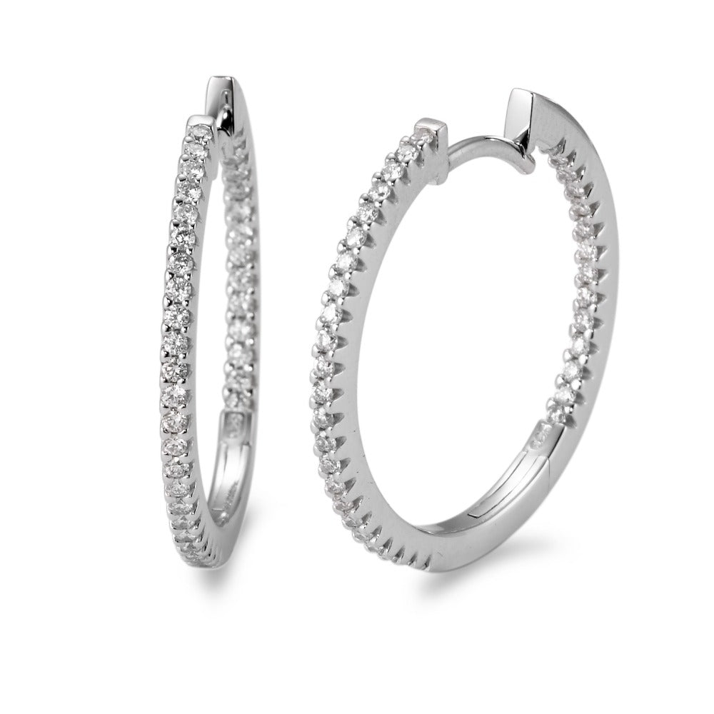 Click kreoler 750/18K hvidguld Diamant hvid , 0.50 ct, 74 Sten , [Brillant], w-si