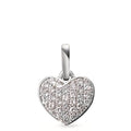 Vedhæng 750/18K hvidguld Diamant hvid , 0.25 ct, 31 Sten , [Brillant], w-si Hjerte Ø10 mm