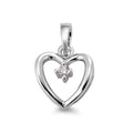 Vedhæng 750/18K hvidguld Diamant hvid , 0.03 ct, [Brillant], w-si Hjerte Ø12 mm
