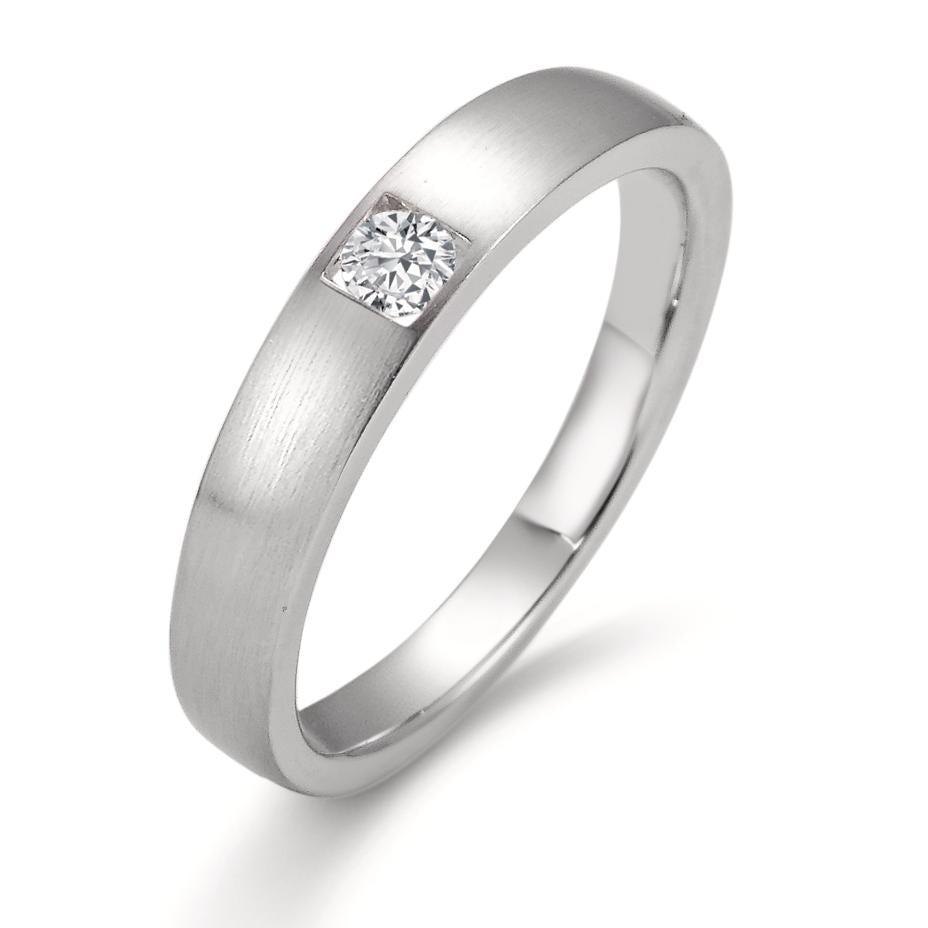 Solitaire ring 750/18K hvidguld Diamant hvid , 0.11 ct, [Brillant], w-si