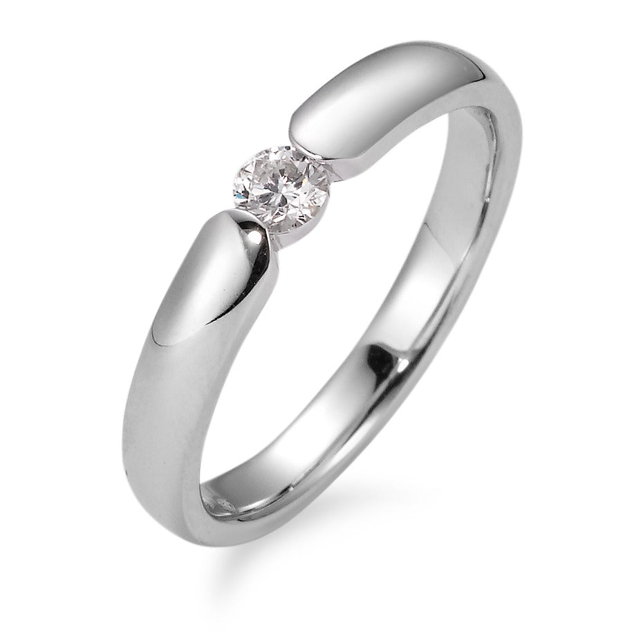 Solitaire ring 750/18K hvidguld Diamant hvid , 0.17 ct, [Brillant], w-si