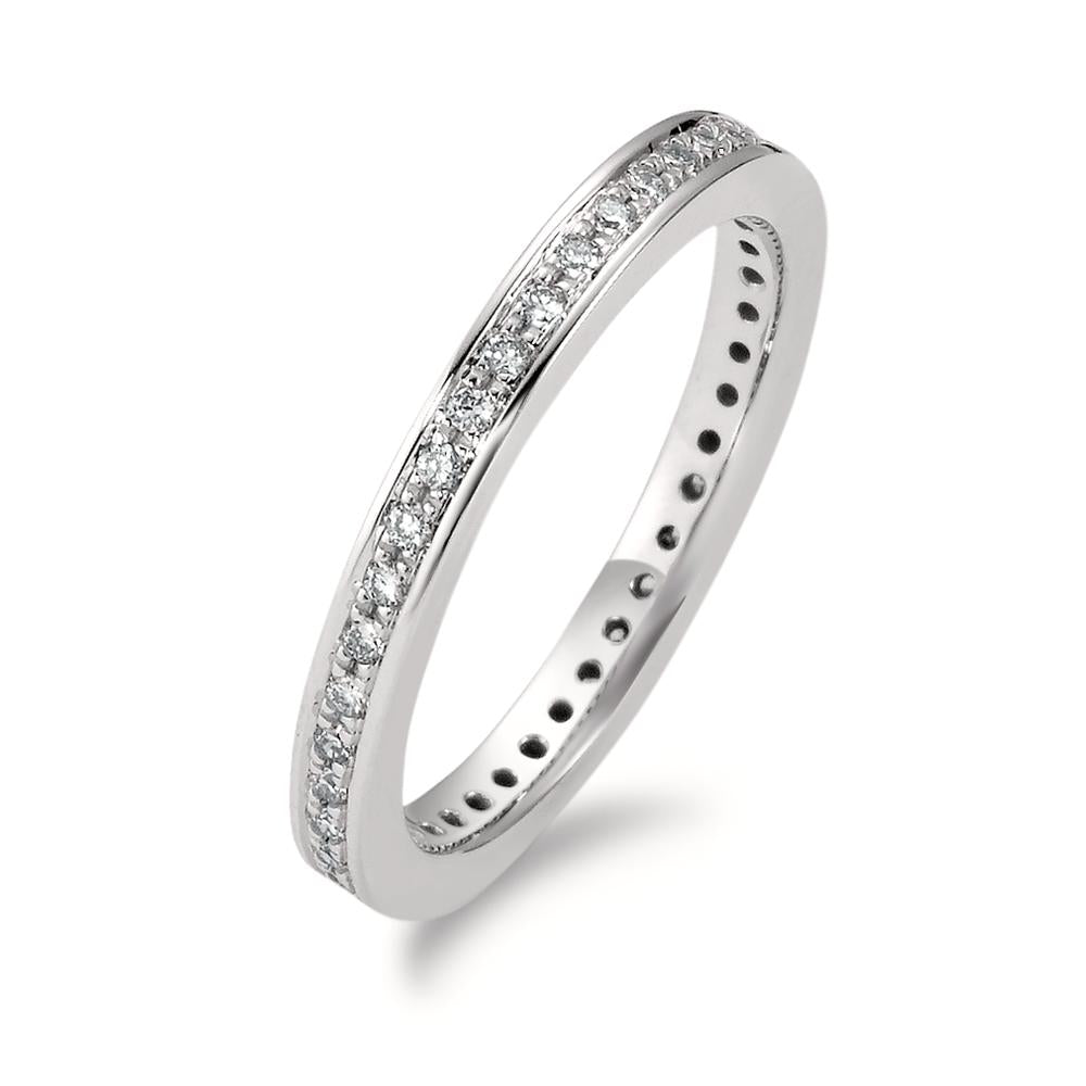 Memory ring 750/18K hvidguld Diamant hvid , 0.25 ct, 42 Sten , [Brillant], w-si