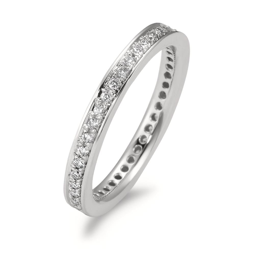 Memory ring 750/18K hvidguld Diamant hvid , 0.33 ct, 42 Sten , [Brillant], w-si