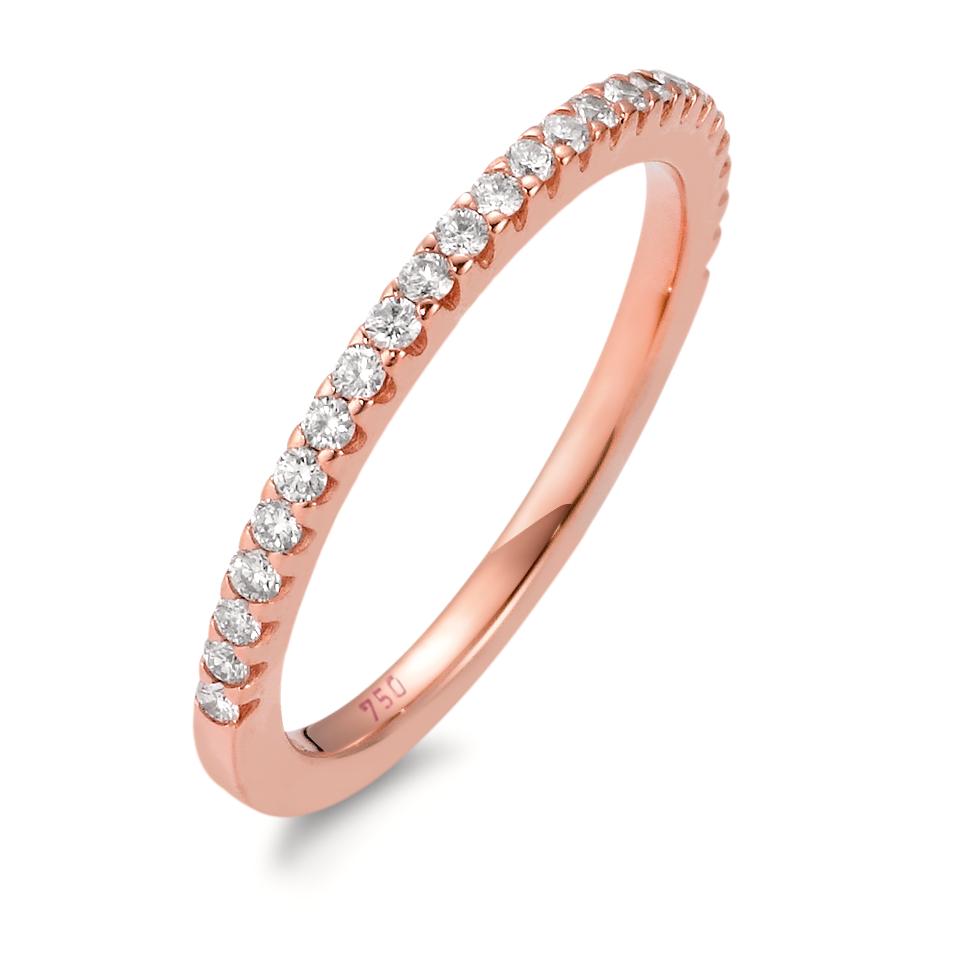 Memory ring 750/18K roseguld Diamant hvid , 0.25 ct, 25 Sten , [Brillant], w-si