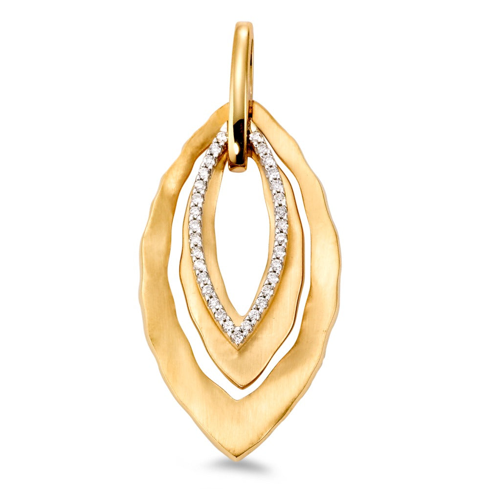 Vedhæng 750/18K guld, 750/18K hvidguld Diamant hvid , 0.16 ct, 33 Sten , [Brillant], w-si