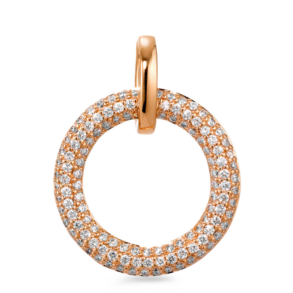 Vedhæng 750/18K rødguld Diamant hvid , 0.50 ct, 125 Sten , [Brillant], tw-vsi Ø18 mm