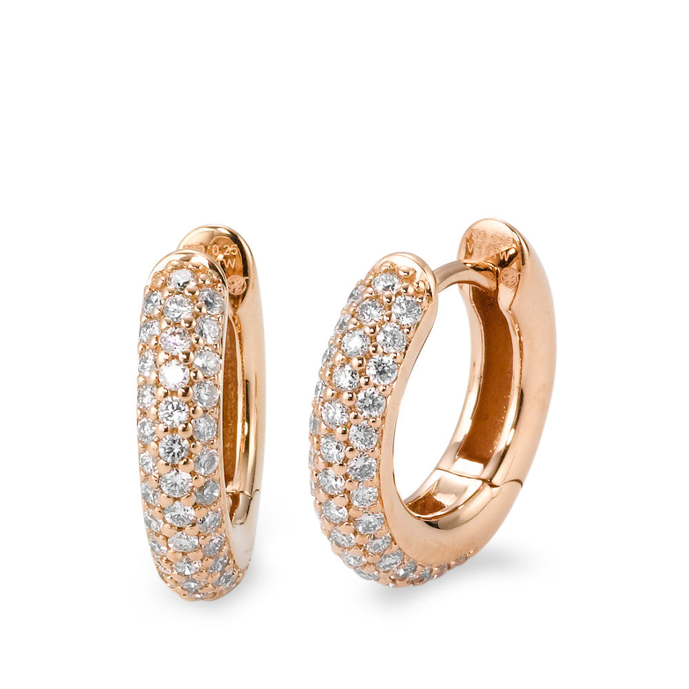 Click kreoler 750/18K rødguld Diamant hvid , 0.50 ct, 84 Sten , [Brillant], tw-vsi