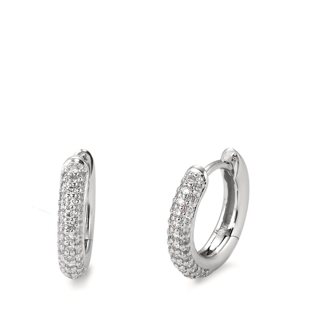 Click kreoler 750/18K hvidguld Diamant hvid , 0.25 ct, 74 Sten , [Brillant], tw-vsi