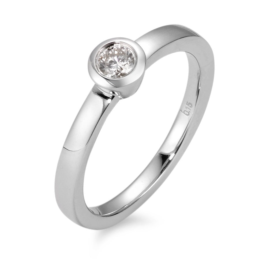 Ringe 750/18K hvidguld Diamant hvid , 0.15 ct, [Brillant], w-si