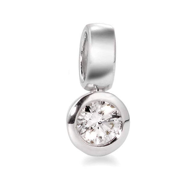 Vedhæng 750/18K hvidguld Diamant hvid , 0.20 ct, [Brillant], w-si Ø5.5 mm