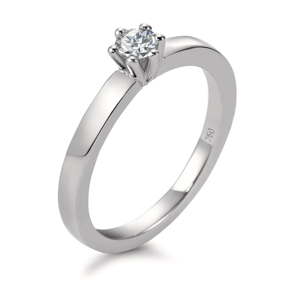 Solitaire ring 750/18K hvidguld Diamant hvid , 0.20 ct, [Brillant], w-si