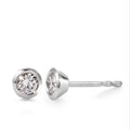 Ørestikker 750/18K hvidguld Diamant hvid , 0.10 ct, 2 Sten , [Brillant], w-si Ø4 mm