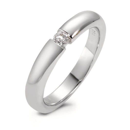 Solitaire ring 750/18K hvidguld Diamant hvid , 0.10 ct, [Brillant], w-si