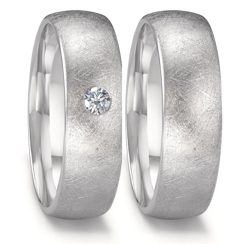 Partnerringe 500 palladium Diamant 0.10 ct, w-si