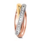 Partnerringe 750/18K guld, 750/18K rødguld, 750/18K hvidguld Diamant 0.11 ct, 11 Sten , w-si