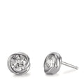 Ørestikker Sølv Zirconia rhodineret Ø8 mm