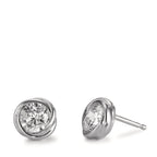 Ørestikker Sølv Zirconia rhodineret Ø8 mm