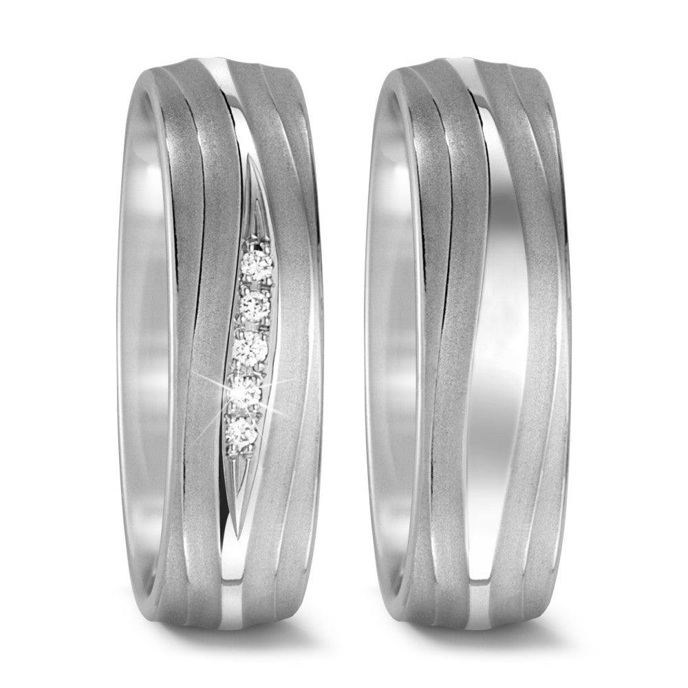 Partnerringe 750/18K hvidguld