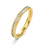 Memory ring Rustfrit stål Zirconia gul IP belagt