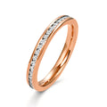 Memory ring Rustfrit stål Zirconia rose IP belagt