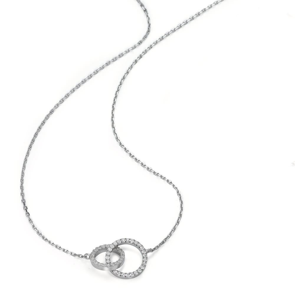 Collier Sølv Zirconia rhodineret 42-46 cm Ø10 mm