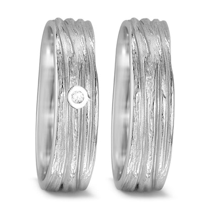 Partnerringe 750/18K hvidguld Diamant 0.04 ct, w-si