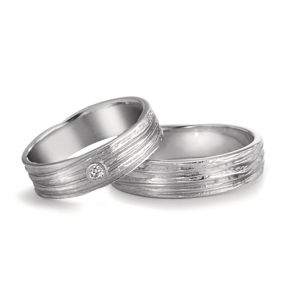 Partnerringe 750/18K hvidguld Diamant 0.04 ct, w-si