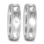 Partnerringe 750/18K hvidguld Diamant 0.045 ct, w-si