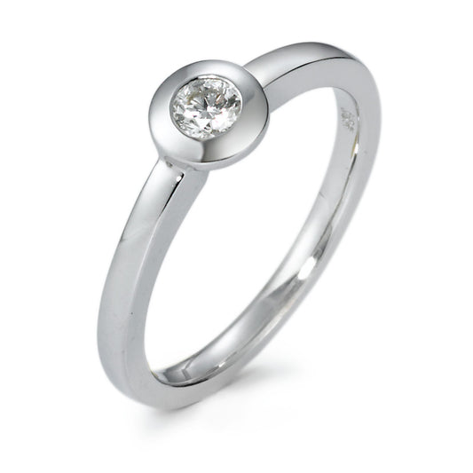Solitaire ring 585/14 K hvidguld Diamant 0.15 ct, w-si