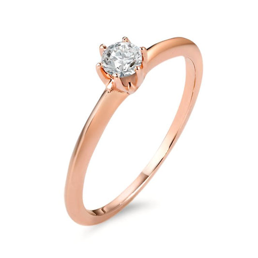 Solitaire ring 585/14K roseguld Diamant 0.20 ct, w-si