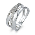 Ringe 585/14 K hvidguld Diamant 0.10 ct, 17 Sten , w-si