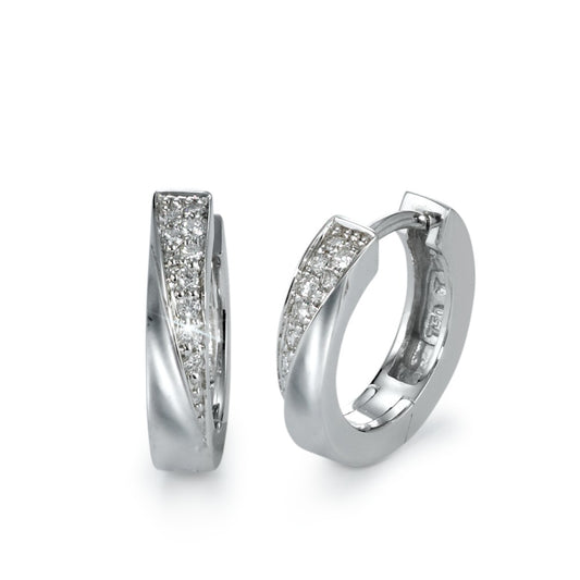 Click kreoler 750/18K hvidguld Diamant 0.13 ct, 18 Sten , w-si