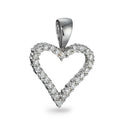 Vedhæng 750/18K hvidguld Diamant 0.31 ct, 26 Sten , w-si Hjerte Ø14 mm