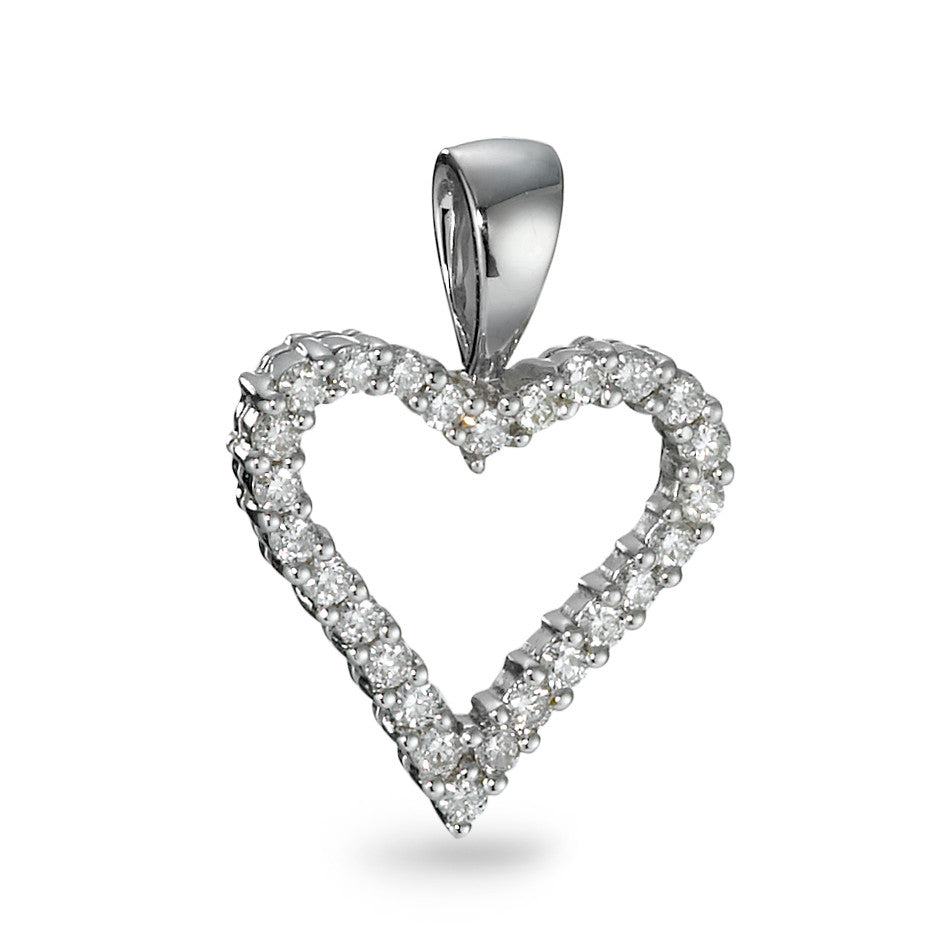 Vedhæng 750/18K hvidguld Diamant 0.31 ct, 26 Sten , w-si Hjerte Ø14 mm