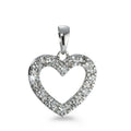 Vedhæng 750/18K hvidguld Diamant 0.60 ct, 12 Sten , w-si Hjerte Ø17 mm