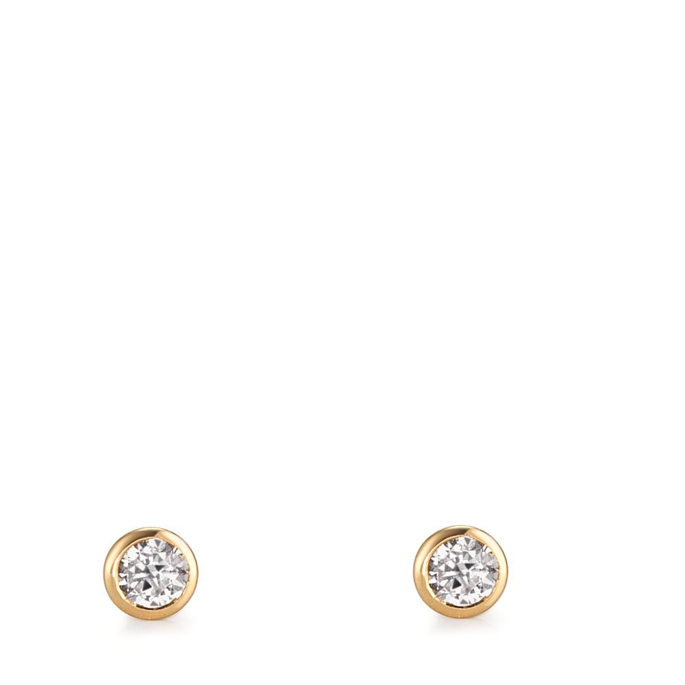 Ørestikker 750/18K guld Zirconia 2 Sten Ø3 mm