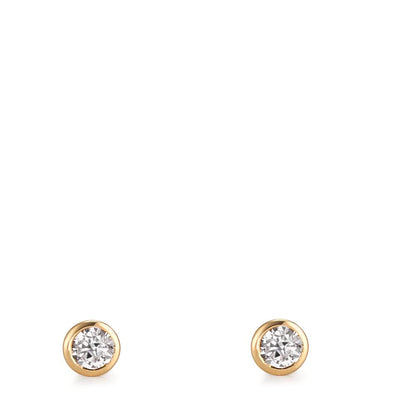 Ørestikker 750/18K guld Zirconia 2 Sten Ø3 mm