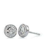 Ørestikker 750/18K hvidguld Diamant 0.39 ct, 34 Sten , w-si Ø7 mm
