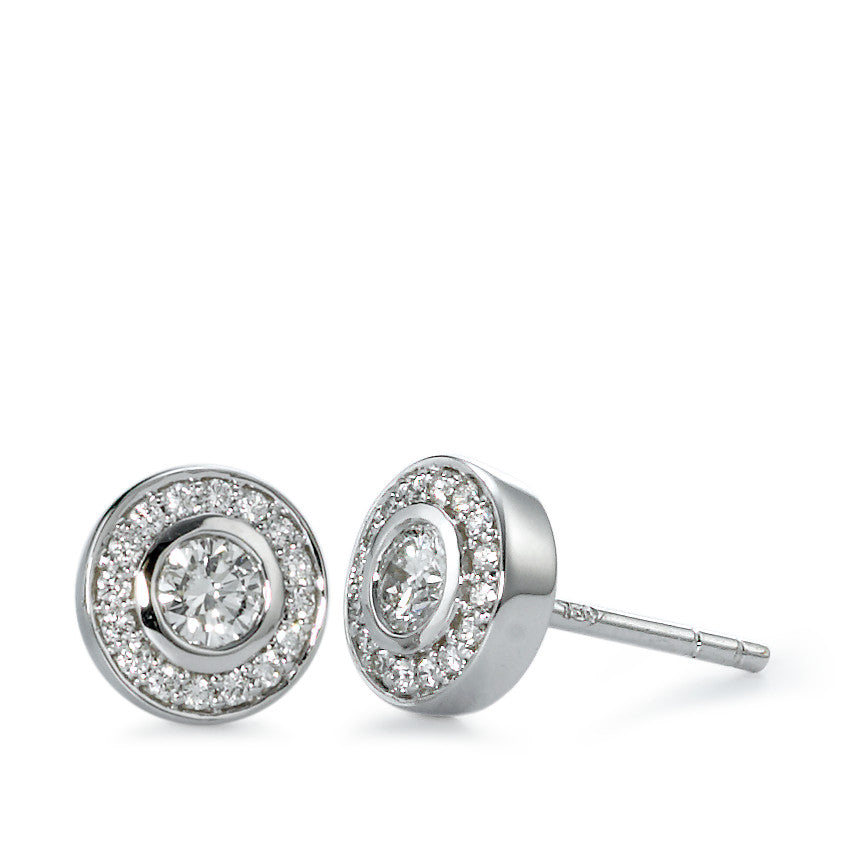 Ørestikker 750/18K hvidguld Diamant 0.39 ct, 34 Sten , w-si Ø7 mm