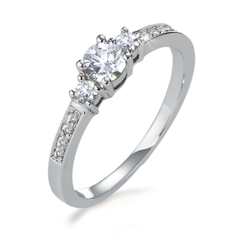 Ringe 750/18K hvidguld Diamant 0.40 ct, 11 Sten , w-si