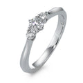 Ringe 750/18K hvidguld Diamant 0.32 ct, 3 Sten , w-si