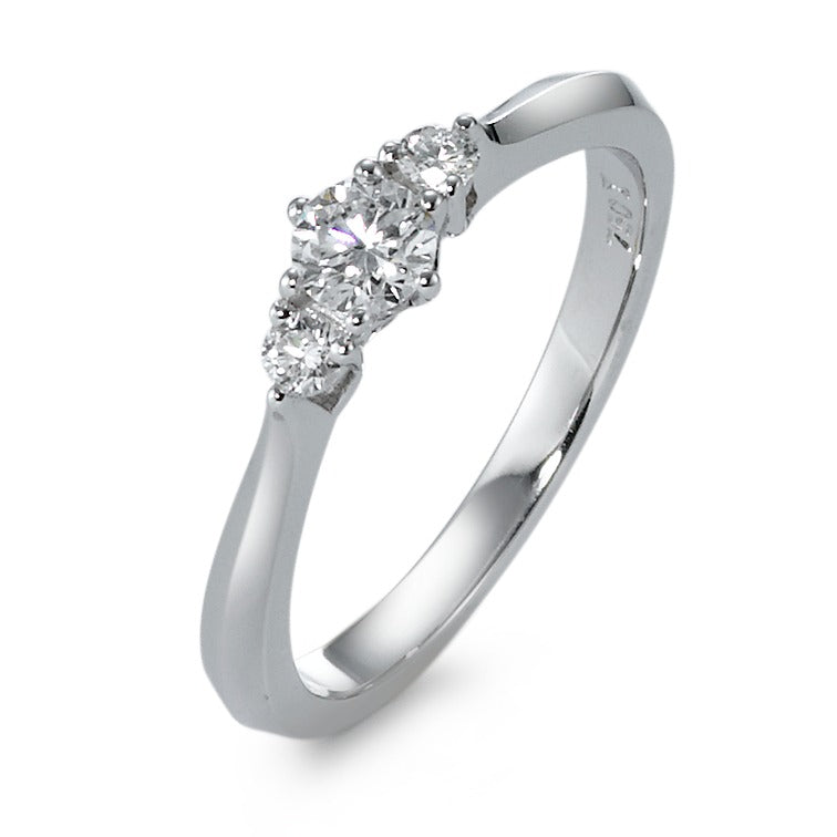 Ringe 750/18K hvidguld Diamant 0.32 ct, 3 Sten , w-si