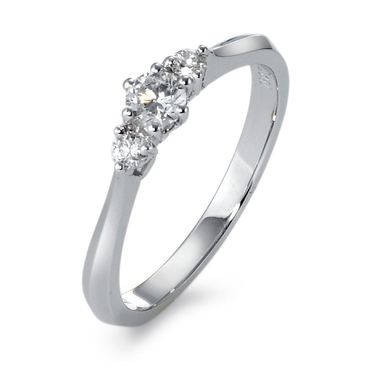 Ringe 750/18K hvidguld Diamant 0.27 ct, 3 Sten , w-si